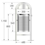 Afvalbak RVS - 35 liter met kantelbare binnenbak - met driekantslot