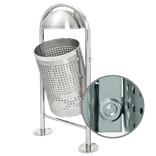 Poubelle extérieure en inox 35 L avec bac basculant et serrure triangulaire