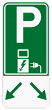 Parkeerbord E9 elektrisch laden - groen - met pijlen