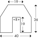 Randbescherming PU-schuim 36x40mm (sleuf 8mm) type BB