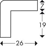 Hoekbescherming - kunststof stootbescherming voor hoeken - 26x26mm type E