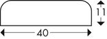 Flächenschutzprofil Typ F aus PU-Schaum, 40 × 11 mm