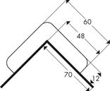 Hoekbescherming reflecterend PU-schuim 60x48mm - lengte 1 meter - schroefbaar