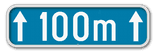 Panneau G2000 - G type II - Indication d'une distance d'une partie de la voie publique