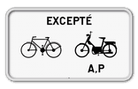 Panneau G2000 - M12 - Excepté cyclistes et cyclomoteurs de classe A