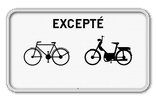 Panneau G2000 - M3bis - Excepté bicyclettes et cyclomoteurs