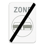 Zonebord SB250 ZC35/ – Einde zone verboden links inhalen