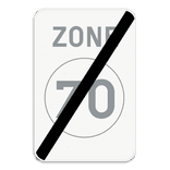 Zonebord SB250 ZC45 - Einde snelheidszone