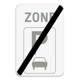 Zonebord SB250 ZE9a/ - Einde parkeerzone voor motorfietsen, auto’s en minibussen
