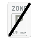Zonebord SB250 ZE9T/ - Einde parkeerzone met beperking of aanvulling