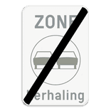 Zonebord SB250 ZC35T/ – Einde zone verboden links inhalen - met tekstvak