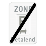 Verkeersbord SB250 ZE9aT/ - Einde