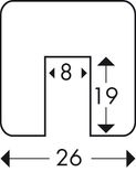 Randbescherming PU-schuim 19x26mm (sleuf 8mm) type G
