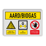 Veiligheidsbord voor ruimte met aardgas of biogas