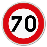 Panneau G2000 - C43 - Interdiction de circuler à une vitesse supérieure à celle qui est indiquée