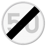 Panneau G2000 - C45 - Fin de la limitation de vitesse imposée par le signal C43