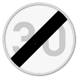 Panneau G2000 - C45 - Fin de la limitation de vitesse imposée par le signal C43