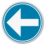 Panneau d'obligation G2000 D1b - Obligation de suivre à gauche