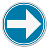 Panneau d'obligation G2000 D1b - Obligation de suivre à droite