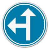 Panneau d'obligation G2000 D3a - Obligation de suivre une des directions indiquées par les flèches