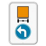 Panneau d'obligation G2000 D4 gauche - Obligation pour les véhicules transportant des marchandises dangereuses de suivre la direction indiquée par la flèche