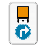 Panneau d'obligation G2000 D4 droite - Obligation pour les véhicules transportant des marchandises dangereuses de suivre la direction indiquée par la flèche