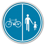 Panneau d'obligation G2000 D9a - Partie de la voie publique réservée à la circulation des piétons, des bicyclettes et des cyclomoteurs à deux roues classe A