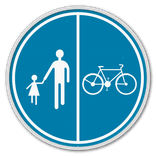 Panneau d'obligation G2000 D9b - Partie de la voie publique réservée à la circulation des piétons, des bicyclettes et des cyclomoteurs à deux roues classe A