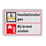 Bord hoofdafsluiter gas, bij brand sluiten - reflecterend