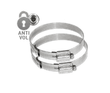 Collier de serrage en acier inoxydable - Anti-vol tam-torque - Diamètre variable (jeu de 2 pièces)