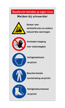 Vlak PBM Bouwplaats bord met 5 veiligheidsinstructies