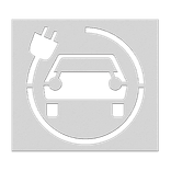 Wegmarkering spuitmal PVC (5mm) - Sjabloon oplaadpunt elektrische auto