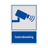 Bord Camerabewaking met pictogram en tekst