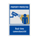 Bord Property Protected met Real-time cameratoezicht