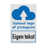 Bord met eigen pictogram of logo en tekst