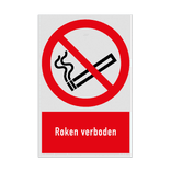 Verbodsbord met pictogram en tekst Roken verboden