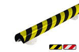 Protection d'angle en plastique Ø60mm - longueur 1 mètre - réfléchissant/vissable