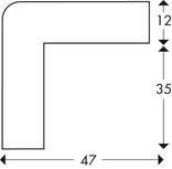 Hoekbescherming kunststof - zelfklevende stootbescherming voor hoeken - 47x35mm type H