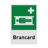 Reddingsbord met pictogram en tekst EHBO Brancard