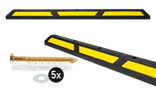 Butée de parking en plastique recyclé noir/jaune réfléchissante – 1760 mm