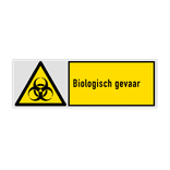 Veiligheidsbord met pictogram en tekst Biologisch gevaar