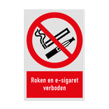 Verbodsbord roken en vapen verboden - reflecterend