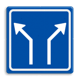 Verkeersbord RVV L04-2 - Pijlbord Voorsorteren
