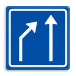 Verkeersbord RVV L04-2 - Pijlbord Voorsorteren
