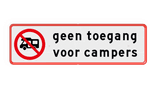 Bord geen toegang voor campers - reflecterend