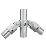 Coupleur double à charnière Ø48mm en acier - 180 degrés