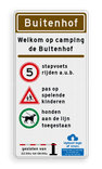 Verkeersbord kort parkeren inchecken campers/caravans - reflecterend