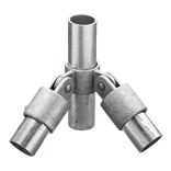 Coupleur double à charnière Ø48mm en acier - 90 degrés