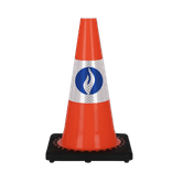 Cône de chantier 30cm réfléchissant et personnalisable – base lestée