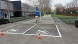 Wegmarkering symbool - Oplaadpunt elektrische voertuigen - wegenverf